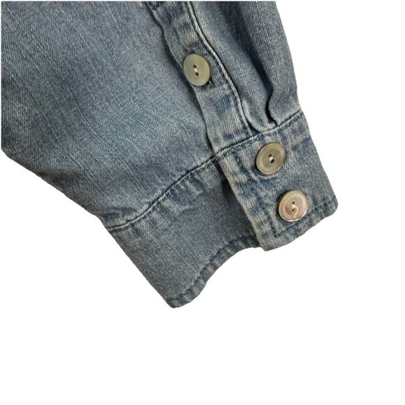 Eileen Fisher Chambray Shirt Dress Womens Medium Organic Cotton Button Up Casual - Picture 5 of 10